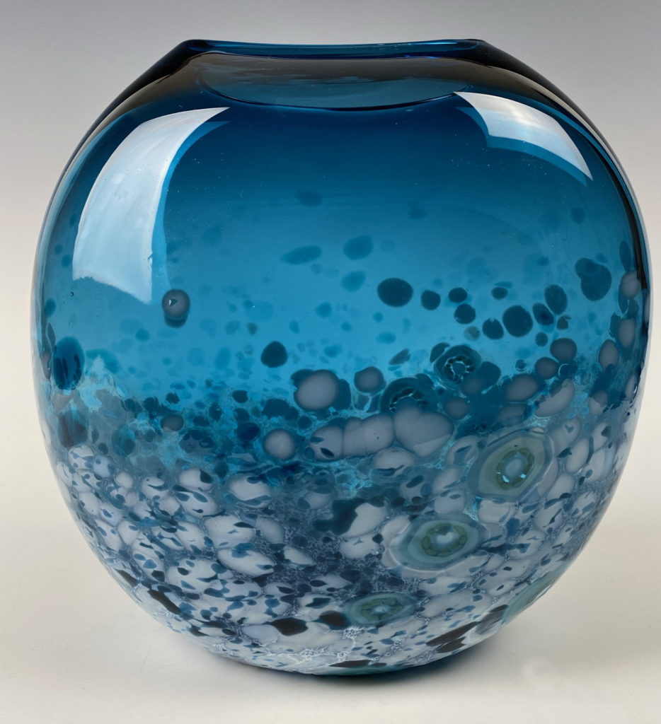 Tulip Vase (Teal Blue) by Lisa Samphire at The Avenue Gallery, a contemporary fine art gallery in Victoria, BC, Canada.