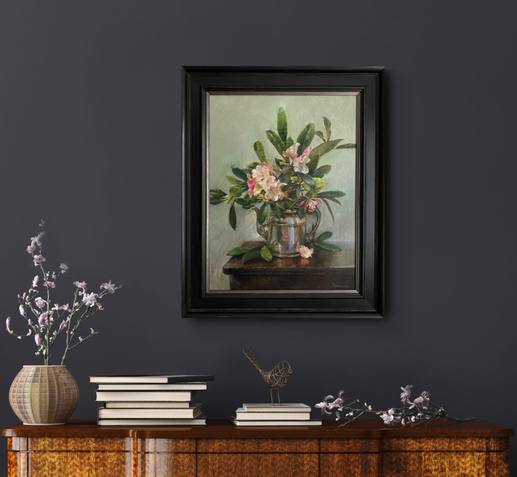 Rhododendrons in Silver by Tanya Bone at The Avenue Gallery, a contemporary fine art gallery in Victoria, BC, Canada.