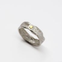 White Ring With Gold Dot by ARTYRA Studio at The Avenue Gallery, a contemporary fine art gallery in Victoria, BC, Canada.