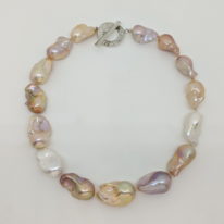 Baroque Pearl Necklace with Sterling Silver Toggle Clasp by Val Nunns at The Avenue Gallery, a contemporary fine art gallery in Victoria, BC, Canada.