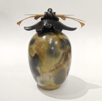 Medium Round Vase with Top by Geoff Searle at The Avenue Gallery, a contemporary fine art gallery in Victoria, BC, Canada.