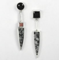 Pinolith and Black Jade Earrings by Brenda Roy at The Avenue Gallery, a contemporary fine art gallery in Victoria BC, Canada