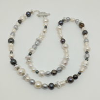 Mixed Freshwater Pearl Necklace with Labradorite Beads by Val Nunns at The Avenue Gallery, a contemporary fine art gallery in Victoria, BC, Canada.