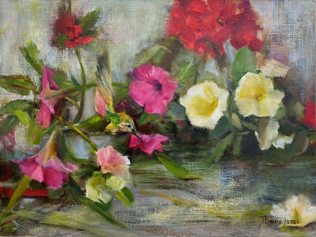 Anna's Hummingbird by Tanya Bone at The Avenue Gallery, a contemporary fine art gallery in Victoria, BC, Canada.