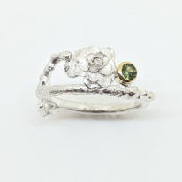 Small Flower Ring with Sapphire by Andrea Russell at The Avenue Gallery, a contemporary fine art gallery in Victoria, BC, Canada.