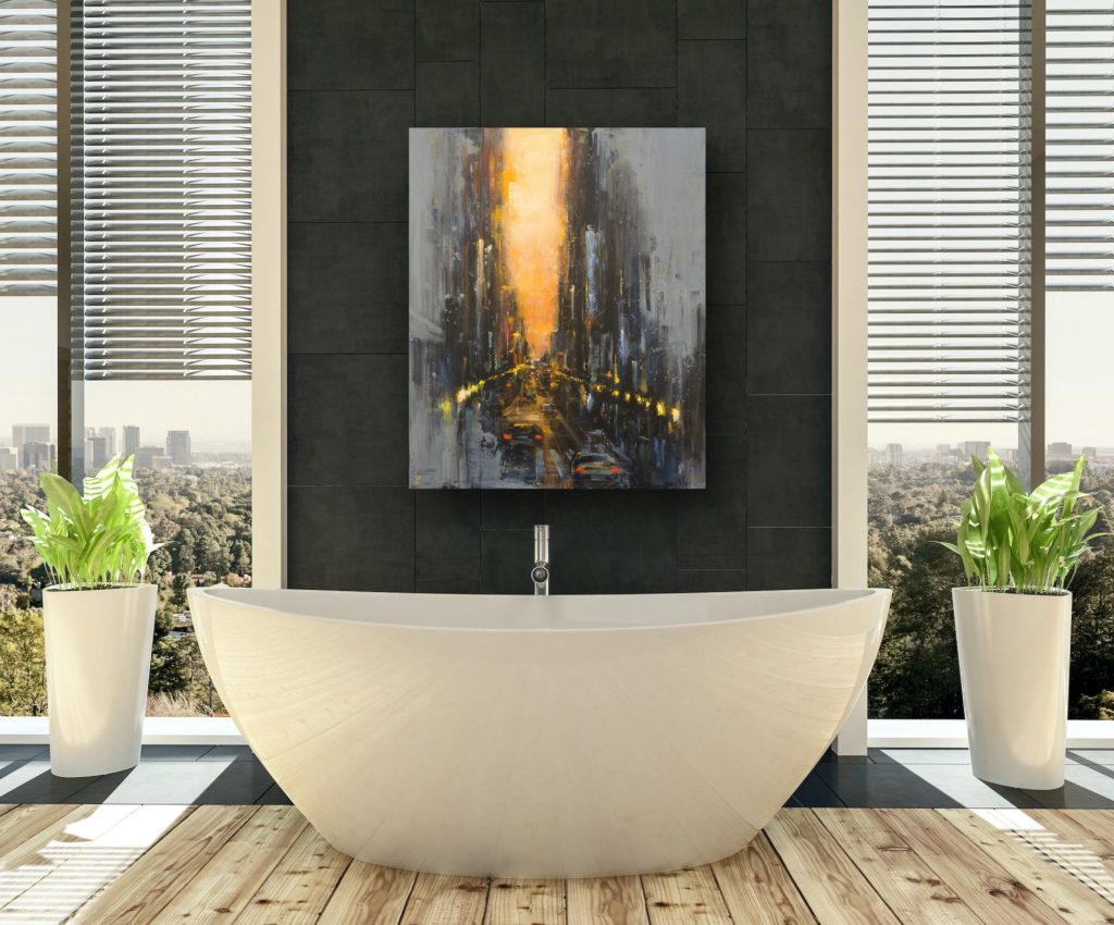 Dunsmuir Street Traffic by William Liao at The Avenue Gallery, a contemporary fine art gallery in Victoria, BC, Canada.