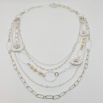 Multistrand Necklace with Freshwater Pearls & Swarovski Crystals by Veronica Stewart at The Avenue Gallery, a contemporary fine art gallery in Victoria, BC, Canada.