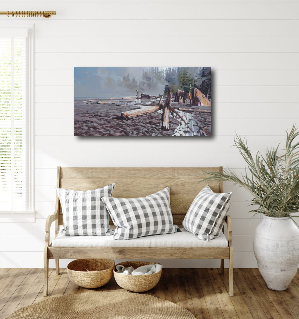 Driftwood on Beach by Bi Yuan Cheng at The Avenue Gallery, a contemporary fine art gallery in Victoria, BC, Canada.