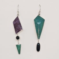 Chrysocolla, Jade & Onyx Earrings by Brenda Roy at The Avenue Gallery, a contemporary fine art gallery in Victoria, BC, Canada.