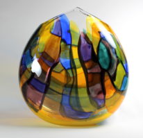Stained Glass Vase by Guy Hollington at The Avenue Gallery, a contemporary fine art gallery in Victoria, BC, Canada.