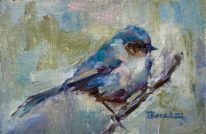 Bushtit Study 2 by Tanya Bone at The Avenue Gallery, a contemporary fine art gallery in Victoria, BC, Canada.