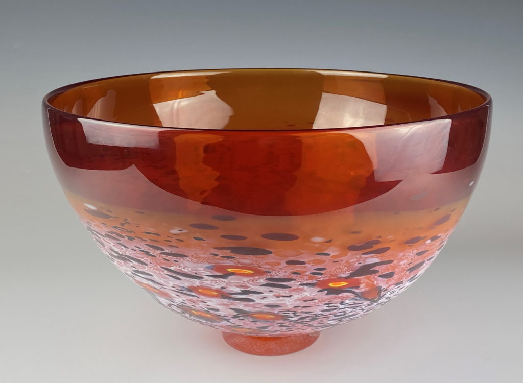 Two-Tone Bowl (Red-Orange) by Lisa Samphire at The Avenue Gallery, a contemporary fine art gallery in Victoria, BC, Canada.