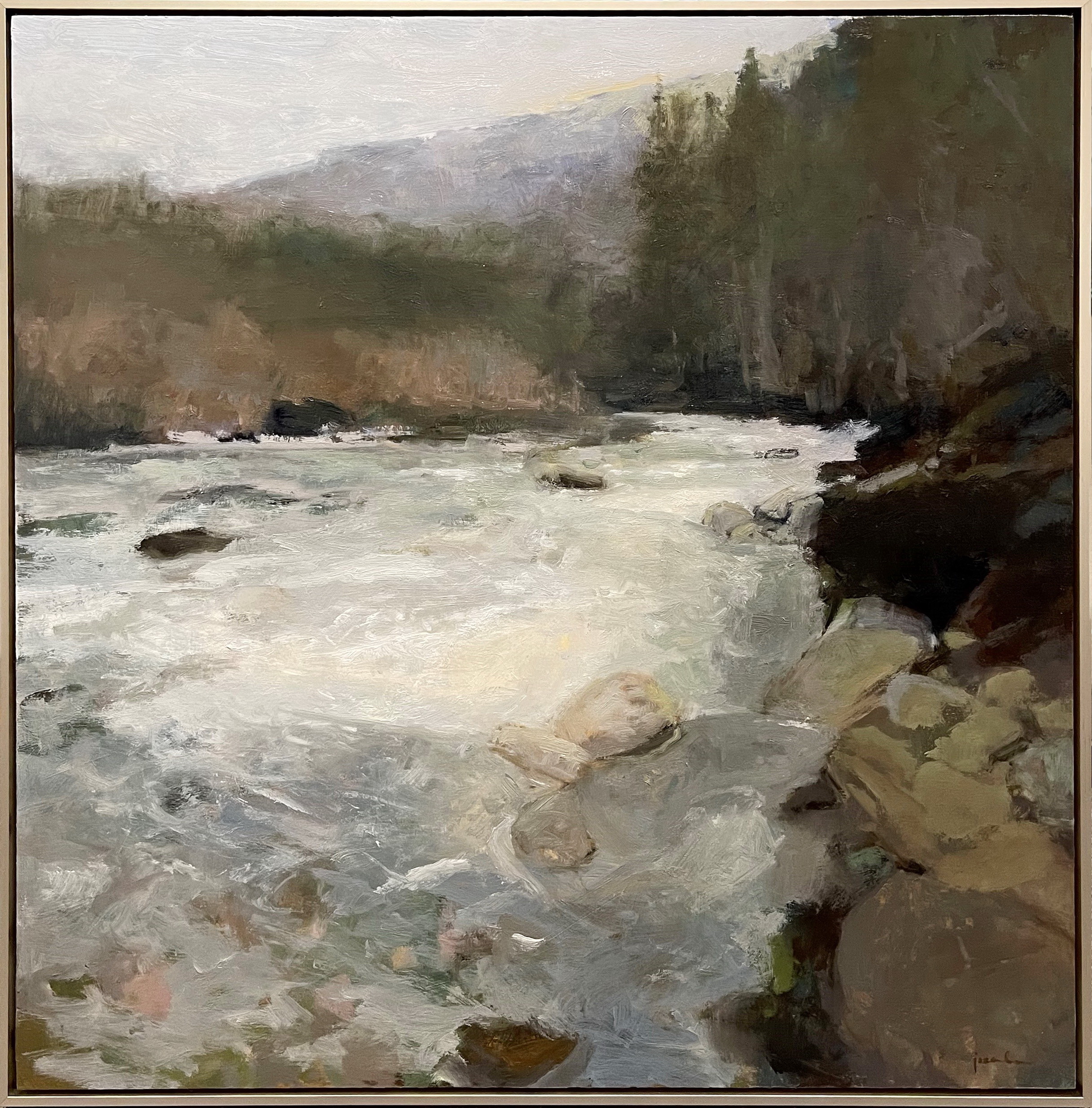 Glacier River Run by Maria Josenhans at The Avenue Gallery, a contemporary fine art gallery in Victoria, BC, Canada.