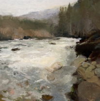 Glacier River Run by Maria Josenhans at The Avenue Gallery, a contemporary fine art gallery in Victoria, BC, Canada.