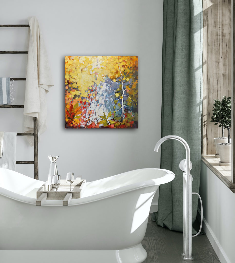 Wooded Cascade by Linda Wilder at The Avenue Gallery, a contemporary fine art gallery in Victoria, BC, Canada.