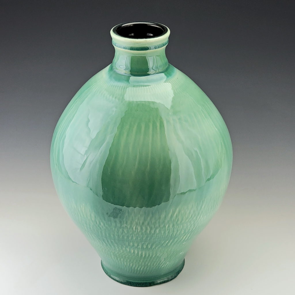 Celadon Bottle by Derek Kasper at The Avenue Gallery, a contemporary fine art gallery in Victoria, BC, Canada.