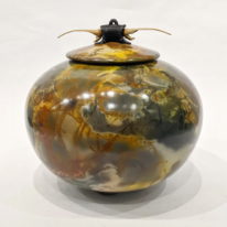 Large Ginger Jar with Horn Lid by Geoff Searle at The Avenue Gallery, a contemporary fine art gallery in Victoria, BC, Canada.