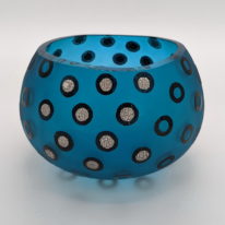 African Basket Bowl (Aqua) by Naoko Takenouchi at The Avenue Gallery, a contemporary fine art gallery in Victoria, BC, Canada.