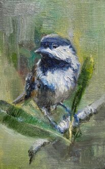 Chickadee Study 3 by Tanya Bone at The Avenue Gallery, a contemporary fine art gallery in Victoria, BC, Canada.