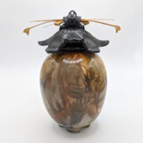 Medium Round Vase with Freeform Lid by Geoff Searle at The Avenue Gallery, a contemporary fine art gallery in Victoria, BC, Canada.