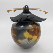 Small Round Vase with Lid by Geoff Searle at The Avenue Gallery, a contemporary fine art gallery in Victoria, BC, Canada.