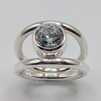 Double Band Ring with Cubic Zirconia by A & R Jewellery at The Avenue Gallery, a contemporary fine art gallery in Victoria, BC, Canada.
