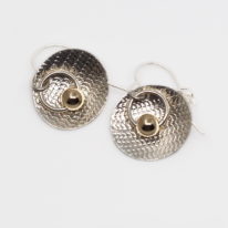 Silver Earrings with 14kt. Gold Balls by ARTYRA Studio at The Avenue Gallery, a contemporary fine art gallery in Victoria, BC, Canada.