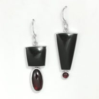 Black Jade & Garnet Earrings by Brenda Roy at The Avenue Gallery, a contemporary fine art gallery in Victoria, BC, Canada.