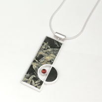 Canadian Pinolith, Black Jade & Garnet Pendant by Brenda Roy at The Avenue Gallery, a contemporary fine art gallery in Victoria, BC, Canada.