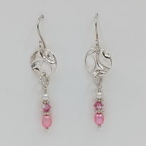 Small Round Textured Earrings with Pearls & Swarovski Crystals by Veronica Stewart at The Avenue Gallery, a contemporary fine art gallery in Victoria, BC, Canada.