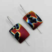 Square Oxygen Series Earrings by Peggy Brackett at The Avenue Gallery, a contemporary fine art gallery in Victoria, BC, Canada.