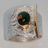 Ethiopian Black Opal Ring by Andrea Russell at The Avenue Gallery, a contemporary fine art gallery in Victoria, BC, Canada.