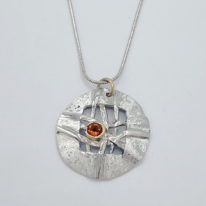 Woven Disc Necklace with Citrine by Chi's Creations at The Avenue Gallery, a contemporary fine art gallery in Victoria, BC, Canada.