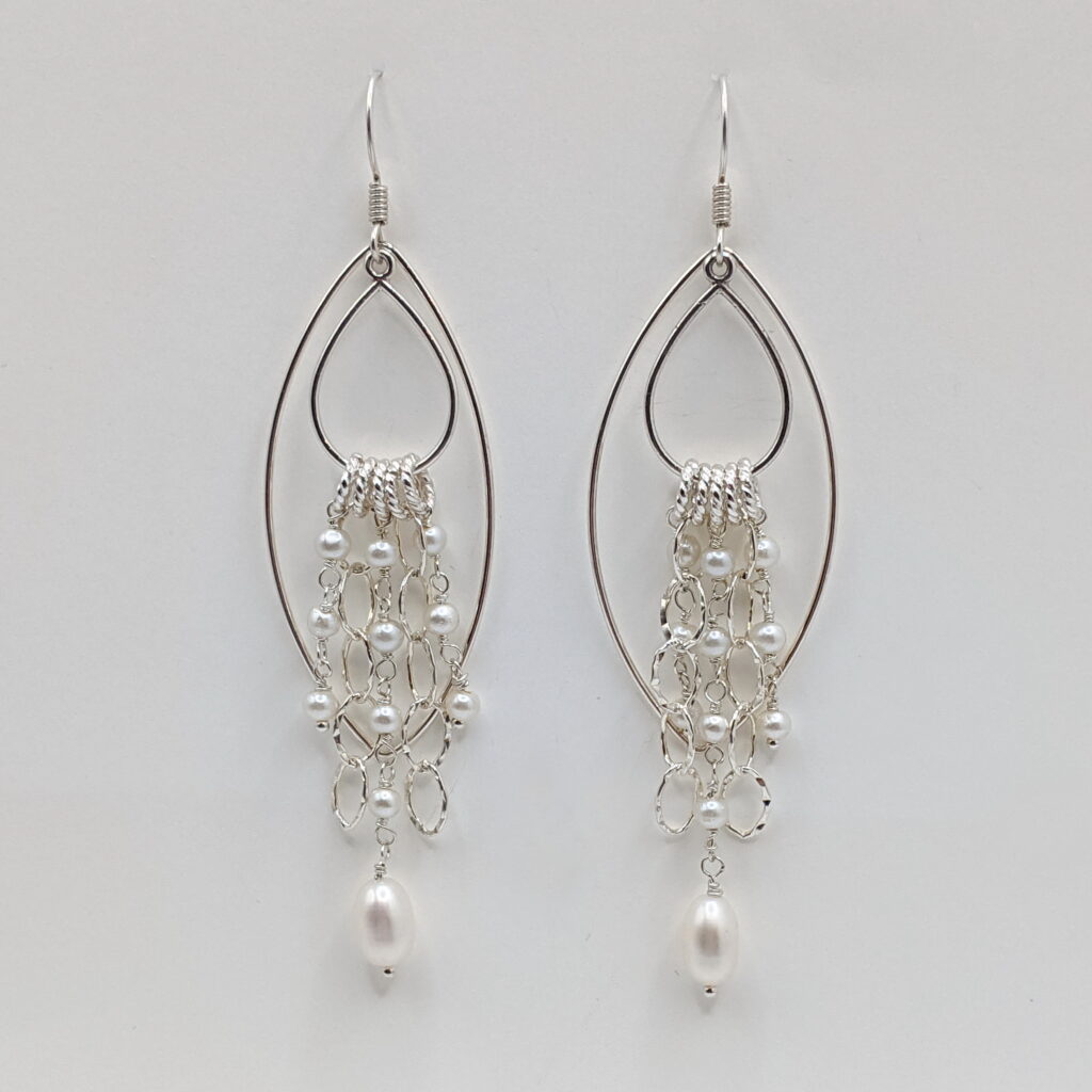 Pearl Chain Earrings by Veronica Stewart at The Avenue Gallery, a contemporary fine art gallery in Victoria, BC, Canada.