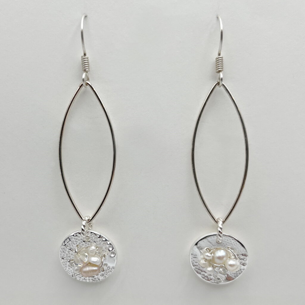 Pearls & Swarovski Crystals Earrings by Veronica Stewart at The Avenue Gallery, a contemporary fine art gallery in Victoria, BC, Canada.