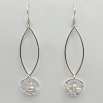 Pearls & Swarovski Crystals Earrings by Veronica Stewart at The Avenue Gallery, a contemporary fine art gallery in Victoria, BC, Canada.