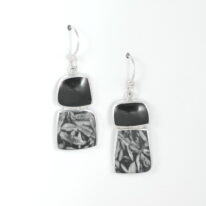 Pinolith and Black Jade Earrings by Brenda Roy at The Avenue Gallery, a contemporary fine art gallery in Victoria, BC, Canada.