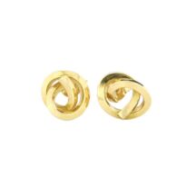 18kt. Yellow Gold Knot Earrings by Dorothée Rosen at The Avenue Gallery, a contemporary fine art gallery in Victoria, BC, Canada.