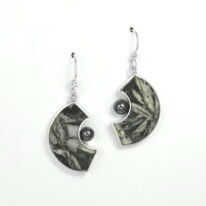 Pinolith & Hematite Earrings by Brenda Roy at The Avenue Gallery, a contemporary art gallery in Victoria, BC, Canada.
