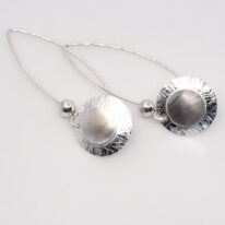 Silver Bead Earrings (Long) by ARTYRA Studio at The Avenue Gallery, a contemporary fine art gallery in Victoria, BC, Canada.