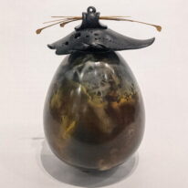 Medium Egg-Shape Vase with Lid by Geoff Searle at The Avenue Gallery, a contemporary fine art gallery in Victoria, BC, Canada.