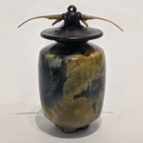 Medium Flatneck Vase with Lid by Geoff Searle at The Avenue Gallery, a contemporary fine art gallery in Victoria, BC, Canada.
