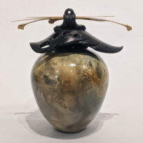 Medium Round Vase with Lid by Geoff Searle at The Avenue Gallery, a contemporary fine art gallery in Victoria, BC, Canada.