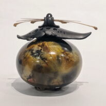 Medium Oval Vase with Lid by Geoff Searle at The Avenue Gallery, a contemporary fine art gallery in Victoria, BC, Canada.