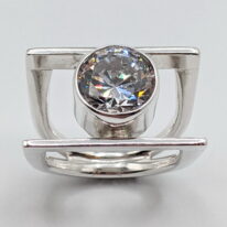 Double D Ring with Cubic Zirconia by A & R Jewellery at The Avenue Gallery, a contemporary fine art gallery in Victoria, BC, Canada.