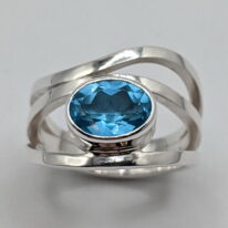 Wind Design Ring with Swiss Topaz by A & R Jewellery at The Avenue Gallery, a contemporary fine art gallery in Victoria, BC, Canada.