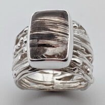 Twig Ring with Tourmalated Quartz by A & R Jewellery at The Avenue Gallery, a contemporary fine art gallery in Victoria, BC, Canada.