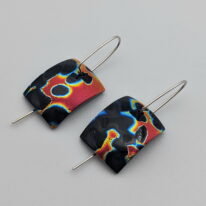 Square Oxygen Series Earrings by Peggy Brackett at The Avenue Gallery, a contemporary fine art gallery in Victoria, BC, Canada.