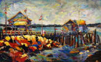 Sidney Pier November by Eunmi Conacher at The Avenue Gallery, a contemporary fine art gallery in Victoria, BC, Canada.