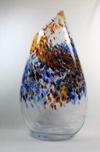 Tall Clear Mixed Frit Vase by Guy Hollington at The Avenue Gallery, a contemporary fine art gallery in Victoria, BC, Canada.